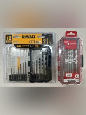Milwaukee Shockwave Carbide Bits Set And DeWalt Metal Bits Set.